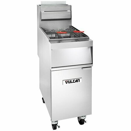 VULCAN 1GR45M-2 45-50 lb. Liquid Propane Floor Fryer - 120000 BTU 9011GR45ML